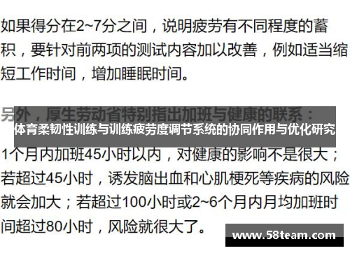 体育柔韧性训练与训练疲劳度调节系统的协同作用与优化研究